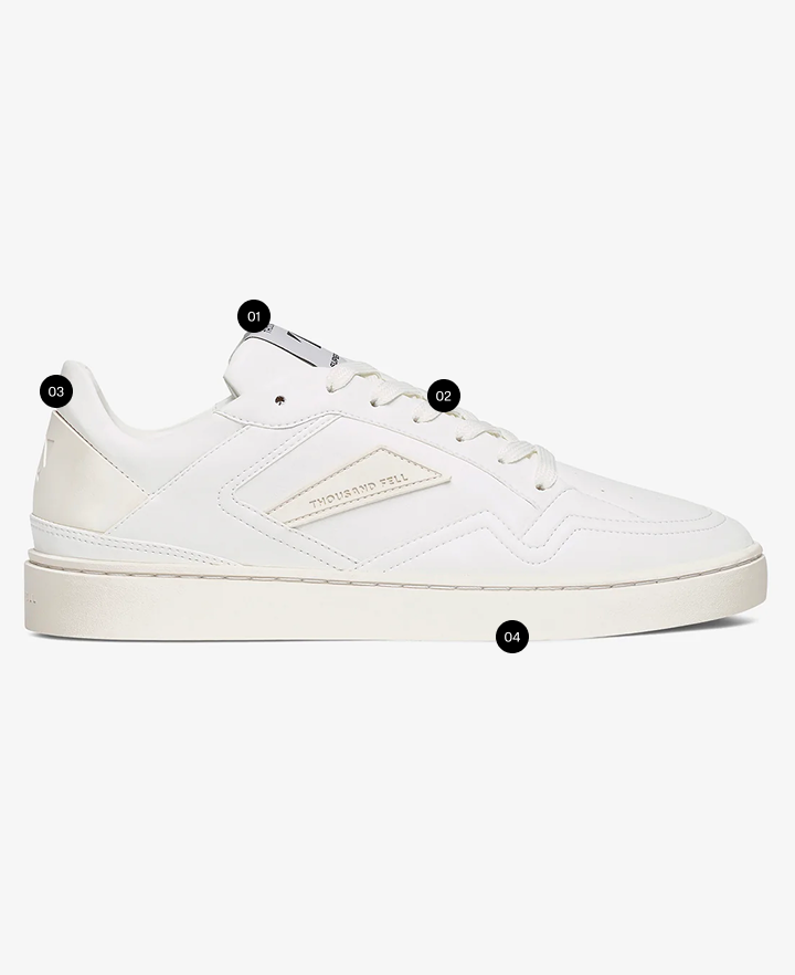 Men's Court in White-Black | Vegan Sneakers - Thousand Fell