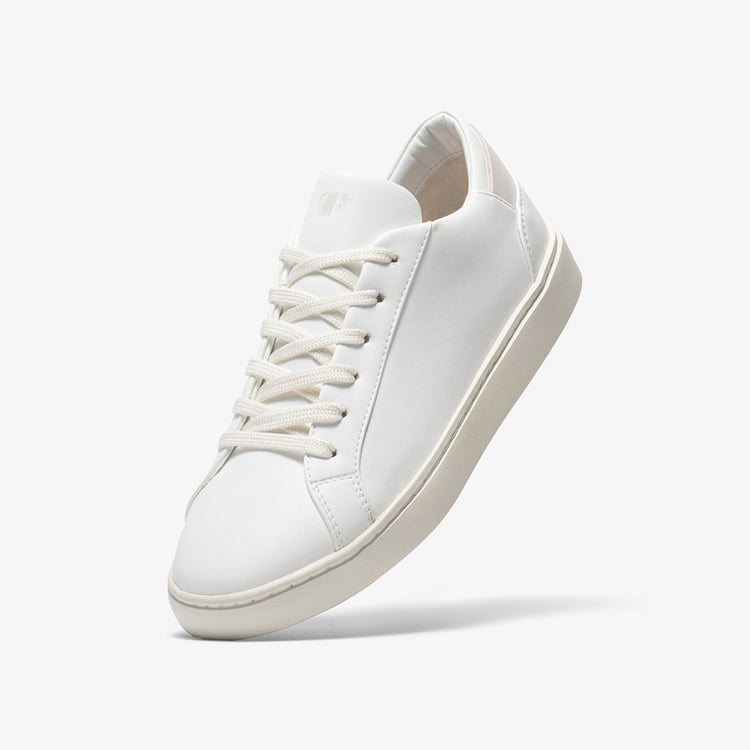 Women's Lace Up in White Stain-Proof Sustainable Thousand Fell