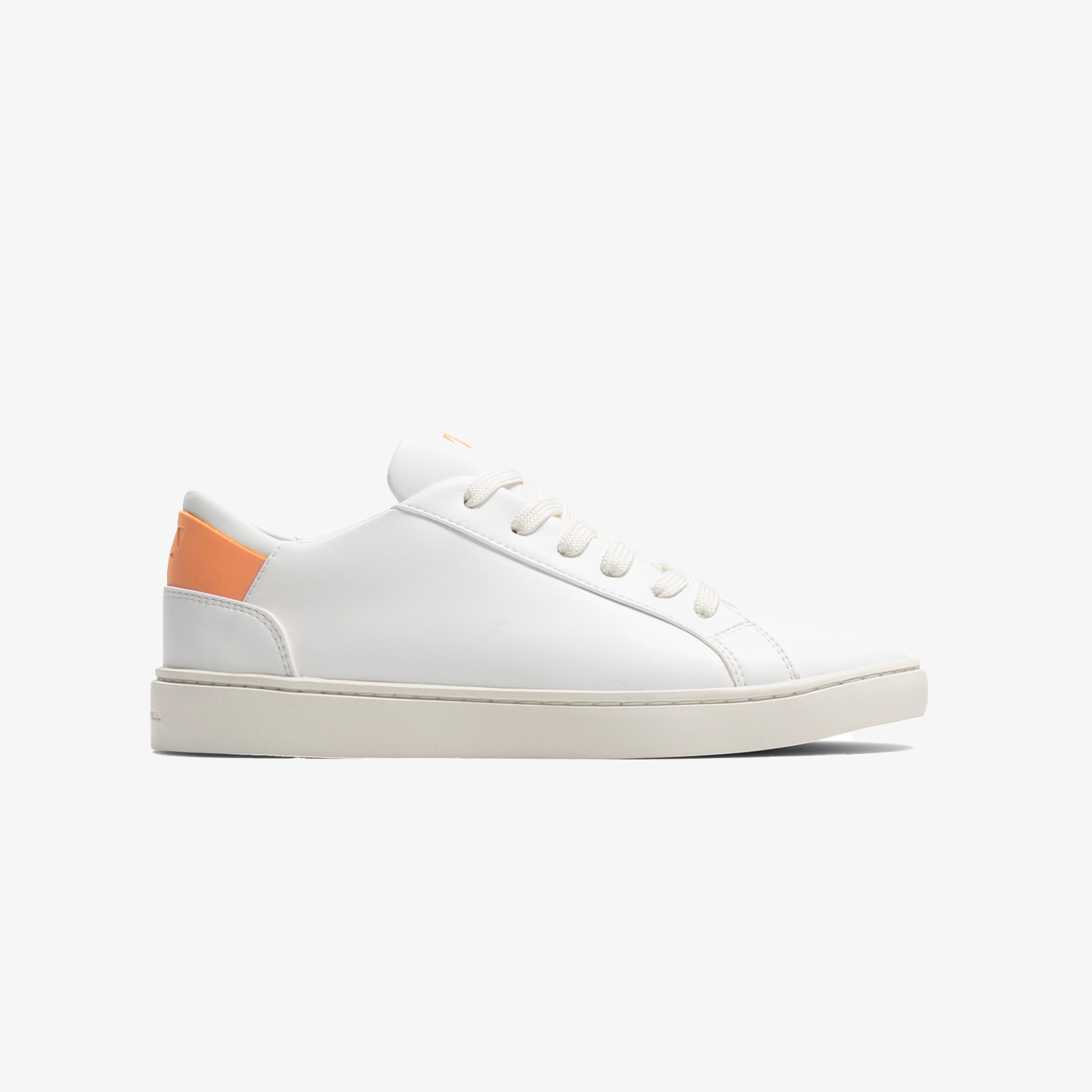 Women's Lace Up in White-Crush Orange | Sustainable & Vegan