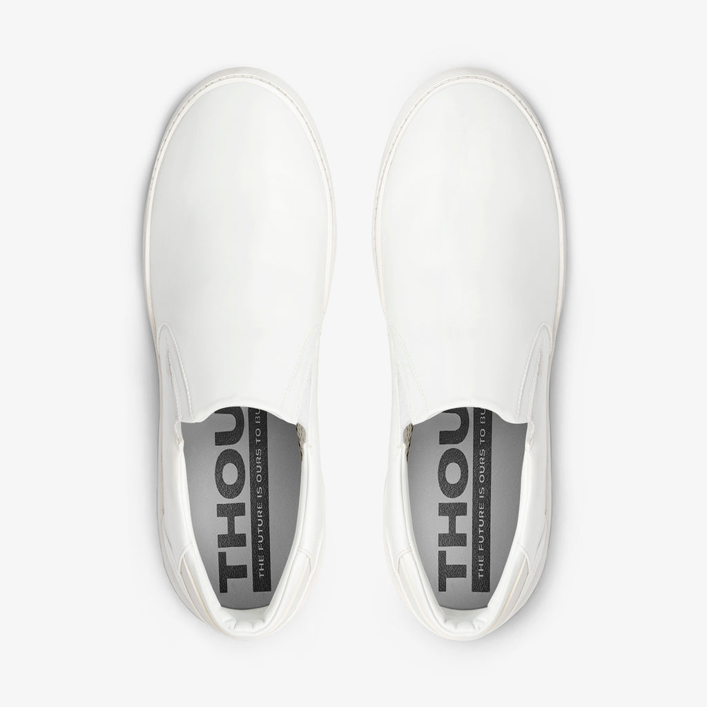 mens white slip on sneakers