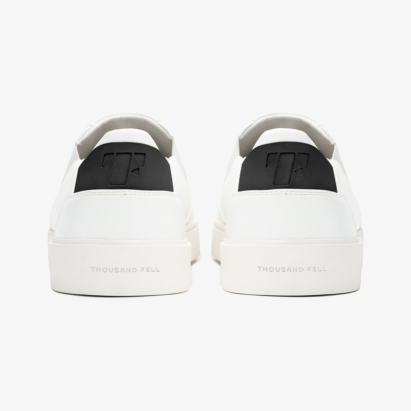 Women's Slip On in White-Black | Sustainable & Stain-Proof