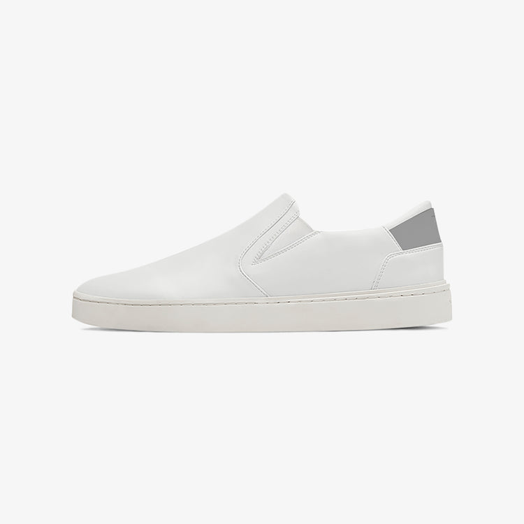 Women's Slip On in White-Grey | Sustainable & Stain-Proof - Thousand Fell