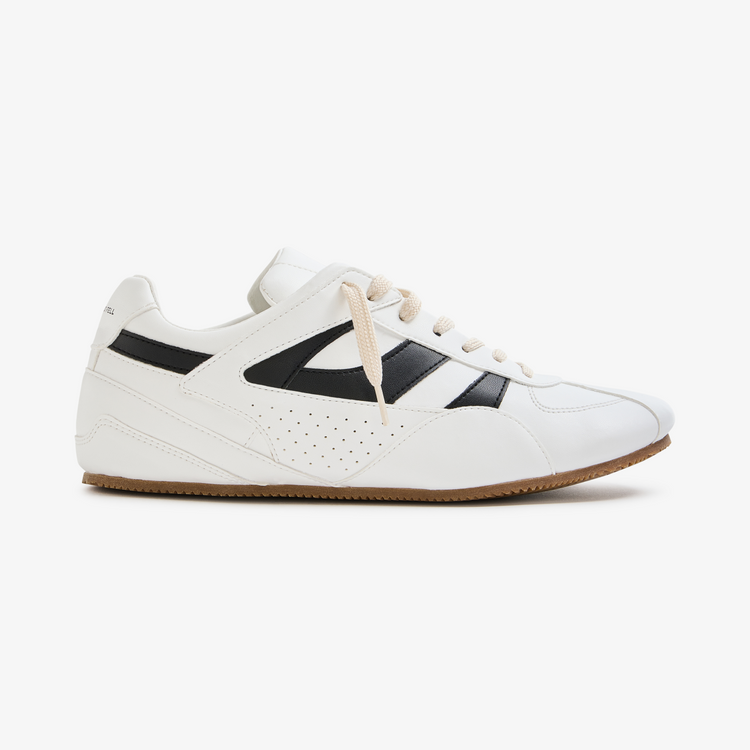 Men's Driver in White-Black | Vegan Sneakers - Thousand Fell