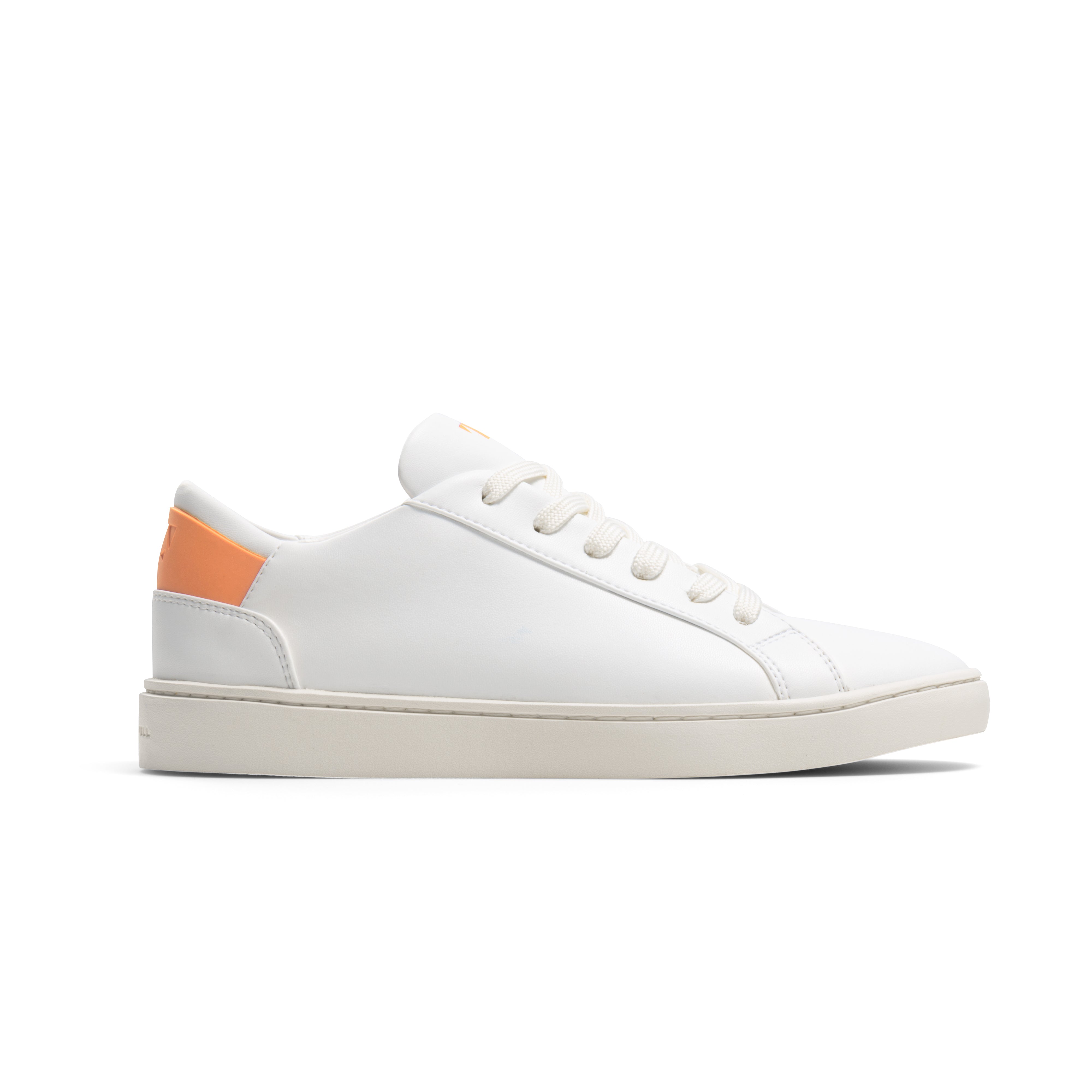 Women's Lace Up in White-Crush Orange | Sustainable & Vegan